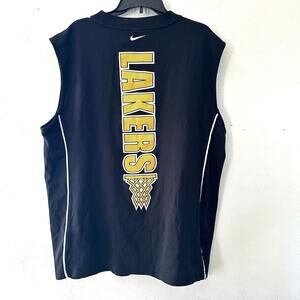 Nike Team Lakers Warm Up Sleeveless‎ Jersey Black and Yellow XLarge Muscle Tank